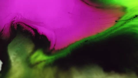 Paint splash ink water flow bright neon fluid wave 스톡 동영상 255692977