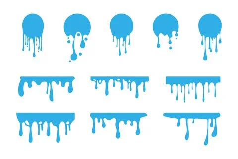 Paint splash shape colorful set. Round ink splatter flat collection, decora.. Stockillustratie