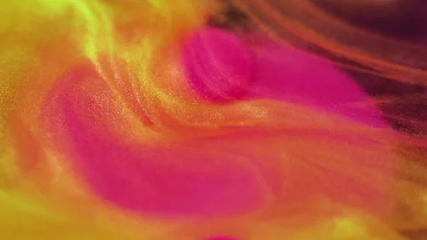 Paint splash shimmering fluid texture golden pink Video stock 275126896