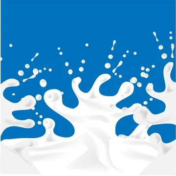 Paint splash. Splashes of milk, great design for any purposes. Fresh drink co Stock Illustration