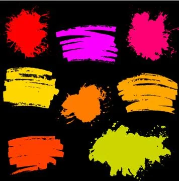 Paint Splash. Vector set of Brush Strokes Stock Illustration