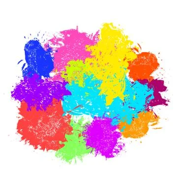 Paint splash. Vector set of brush strokes Stock Illustration
