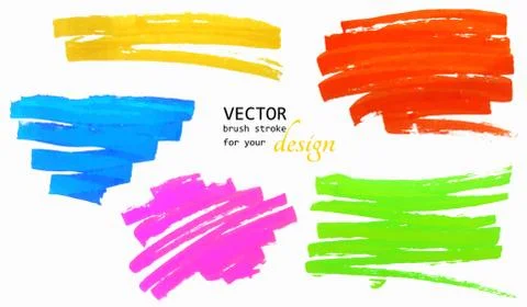 Paint splash. Vector set of brush strokes Stock Illustration