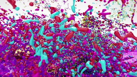 Paint Splash Vibrant multi color Abstract Background HD Stock-Footage 201141347