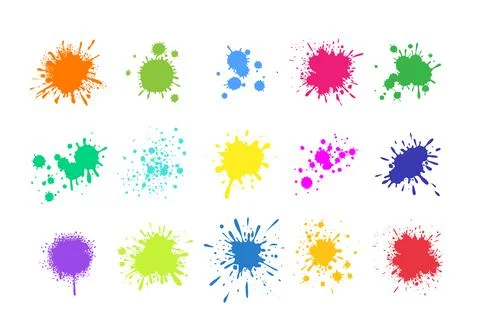Paint splashes. Grunge colored splatters. Stockillustratie