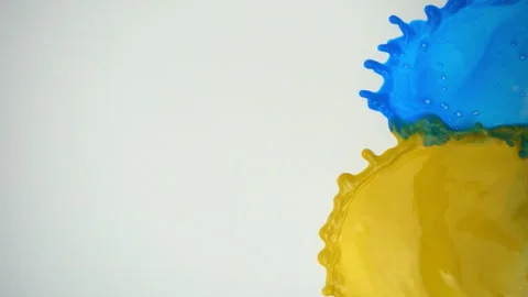 Paint splashes in slow motion. Copy space in minimal concept. Stock Footage 99749724