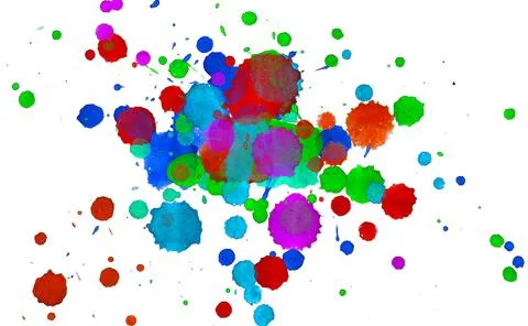 Paint splat pattern. Multi color abstract element for poster use. Illustrazione stock