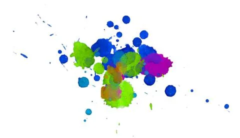 Paint splat pattern. Multi color abstract element for poster use. イラスト素材