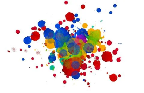 Paint splat pattern. Multi color abstract element for poster use. Illustrazione stock