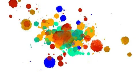 Paint splat pattern. Multi color abstract element for poster use. Illustrazione stock