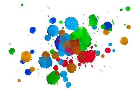 Paint splat pattern. Multi color abstract element for poster use. Illustrazione stock