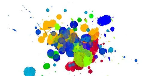 Paint splat pattern. Multi color abstract element for poster use. Illustrazione stock