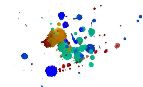 Paint splat pattern. Multi color abstract element for poster use. Illustrazione stock
