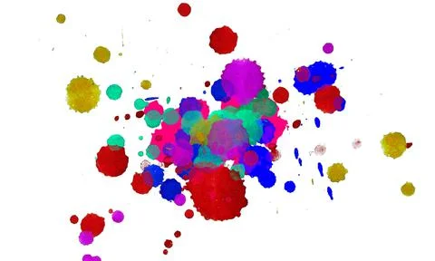 Paint splat pattern. Multi color abstract element for poster use. Illustrazione stock