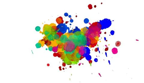 Paint splat pattern. Multi color abstract element for poster use. Stock Illustration