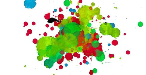 Paint splat pattern. Multi color abstract element for poster use. Stock Illustration