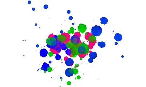 Paint splat pattern. Multi color abstract element for poster use. Stock Illustration