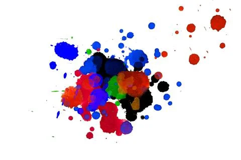 Paint splat pattern. Multi color abstract element for poster use. Illustrazione stock