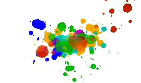 Paint splat pattern. Multi color abstract element for poster use. イラスト素材