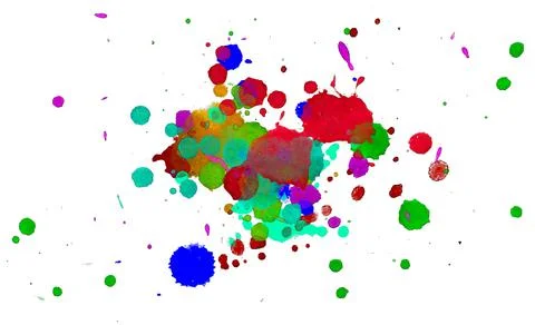 Paint splat pattern. Multi color abstract element for poster use. Stockillustratie