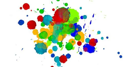 Paint splat pattern. Multi color abstract element for poster use. イラスト素材