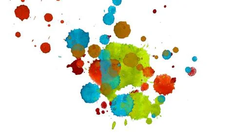 Paint splat pattern. Multi color abstract element for poster use. Illustrazione stock