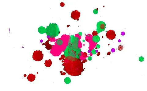 Paint splat pattern. Multi color abstract element for poster use. Stock Illustration