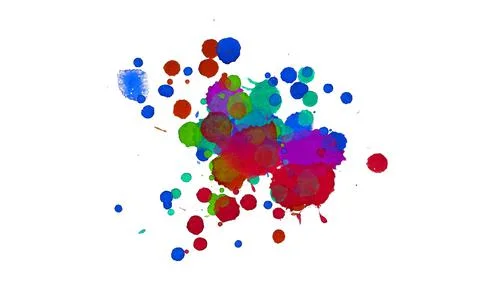 Paint splat pattern. Multi color abstract element for poster use. Stock Illustration