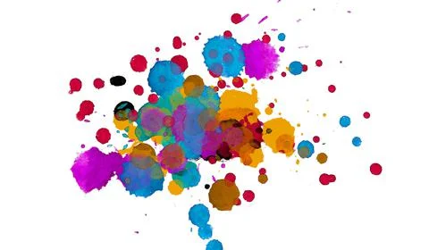 Paint splat pattern. Multi color abstract element for poster use. Illustrazione stock