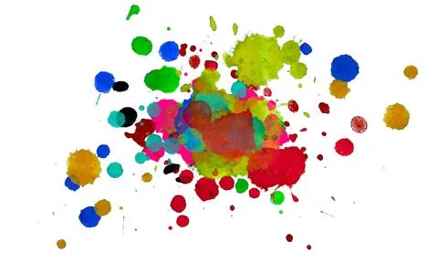 Paint splat pattern. Multi color abstract element for poster use. Stock Illustration