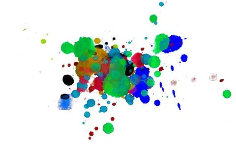Paint splat pattern. Multi color abstract element for poster use. Stockillustratie
