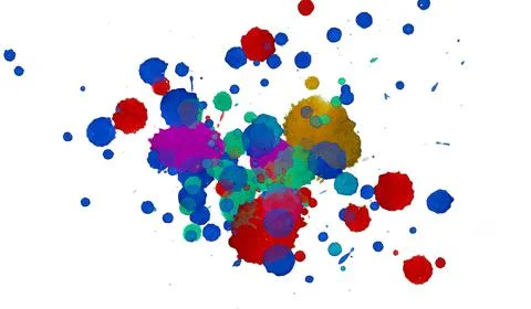 Paint splat pattern. Multi color abstract element for poster use. Illustrazione stock