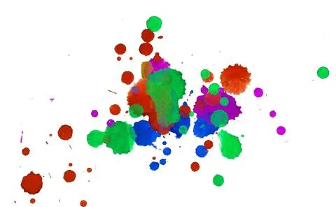 Paint splat pattern. Multi color abstract element for poster use. Stock Illustration