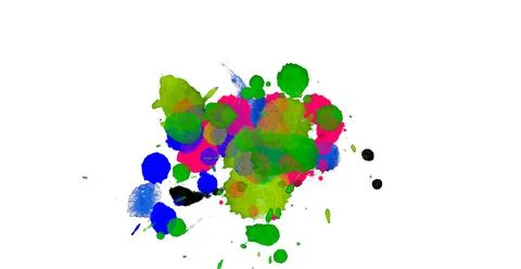 Paint splat pattern. Multi color abstract element for poster use. Illustrazione stock