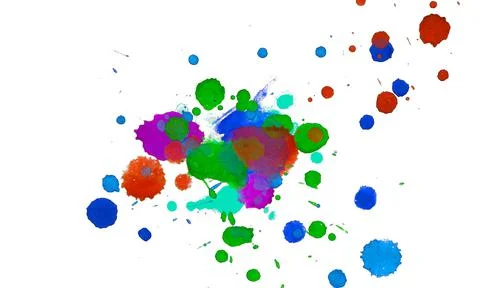 Paint splat pattern. Multi color abstract element for poster use. Stock Illustration