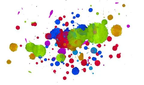 Paint splat pattern. Multi color abstract element for poster use. Illustrazione stock