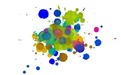 Paint splat pattern. Multi color abstract element for poster use. Stock Illustration