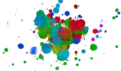 Paint splat pattern. Multi color abstract element for poster use. Stock Illustration