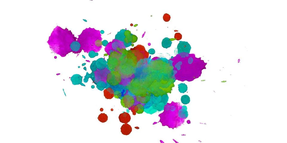 Paint splat pattern. Multi color abstract element for poster use. Stockillustratie