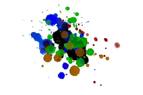 Paint splat pattern. Multi color abstract element for poster use. Illustrazione stock