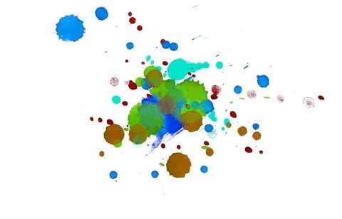 Paint splat pattern. Multi color abstract element for poster use. Illustrazione stock