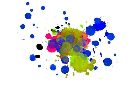 Paint splat pattern. Multi color abstract element for poster use. Illustrazione stock