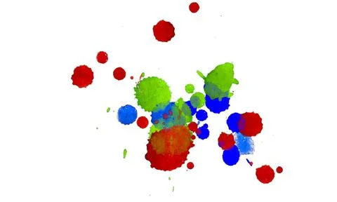 Paint splat pattern. Multi color abstract element for poster use. Illustrazione stock