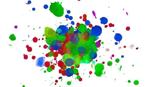 Paint splat pattern. Multi color abstract element for poster use. Stock Illustration