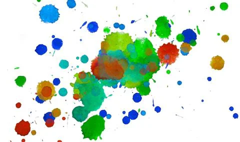 Paint splat pattern. Multi color abstract element for poster use. 스톡 일러스트