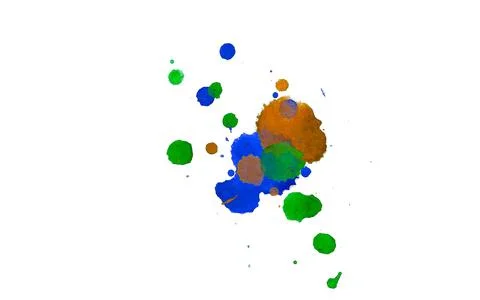 Paint splat pattern. Multi color abstract element for poster use. Stock Illustration