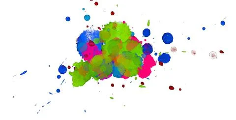 Paint splat pattern. Multi color abstract element for poster use. Illustrazione stock
