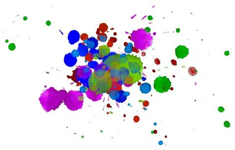 Paint splat pattern. Multi color abstract element for poster use. Stock Illustration