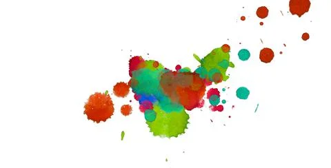Paint splat pattern. Multi color abstract element for poster use. Stock Illustration