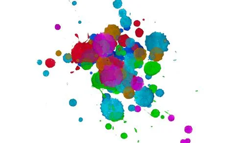 Paint splat pattern. Multi color abstract element for poster use. Stockillustratie